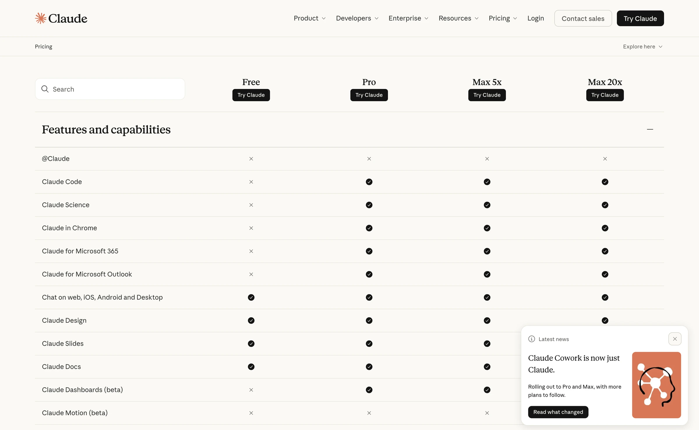 ¿Claude Cowork es gratis? La página de precios de Claude con Claude Code no disponible en el plan Free y la tarjeta de novedades Claude Cowork is now just Claude
